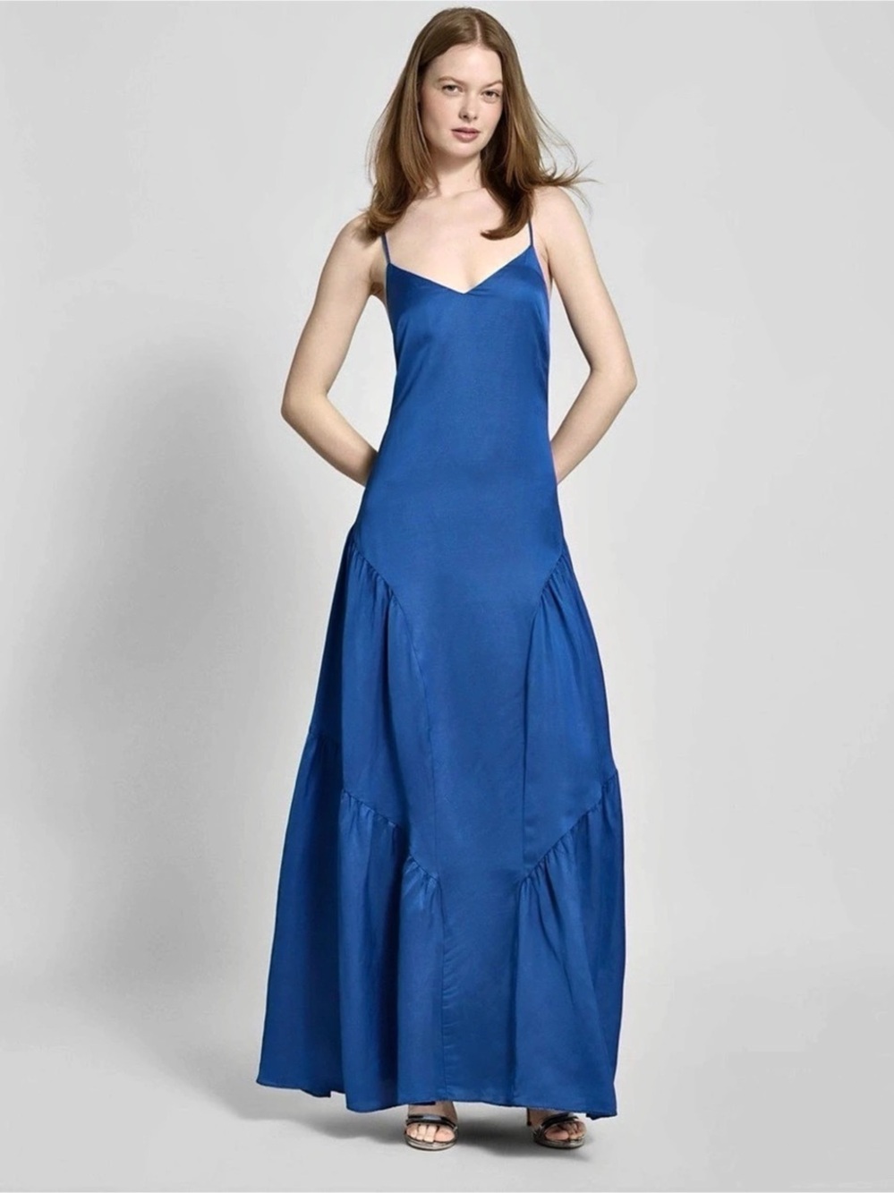 Le Sirenuse Le Summer 25 Maxi Dress in Blue Size 16 NWT